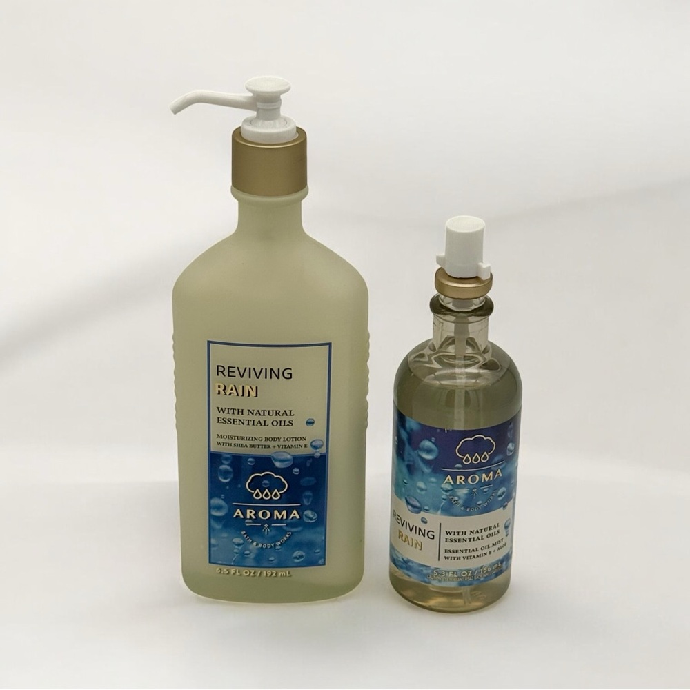 Bath & Body Works Reviving Rain Aromatherapy Lotion & Essential Oil Spray NWT